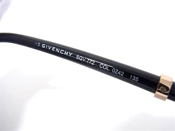 GIVENCHY ジバンシィ サングラス アイウェア SGV772 ブラック系 プラスチック レディース ゴールド金具 美品