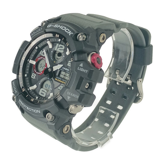超美品 CASIO カシオ 腕時計 G-SHOCK MUDMASTER Gショック マッドマスター GWG-100-1A8JF ブラック 樹脂 ステンレス メンズ ソーラー電波 アナデジ