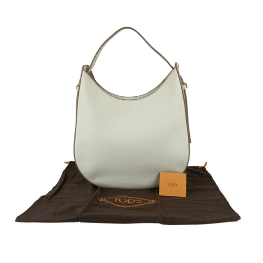 TOD'S トッズ ショルダーバッグ オーボエ ラージ - ホワイト系 レザー レディース Tタイムレス トートバッグ ゴールド金具 超美品