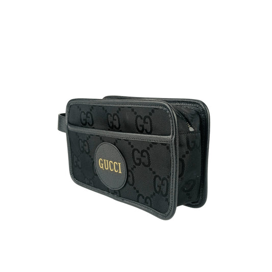 GUCCI グッチ セカンドバッグ オフ ザ グリッド クラッチバッグ 627475 ブラック ナイロンキャンバス×レザー メンズ ポーチ シルバー金具 超美品