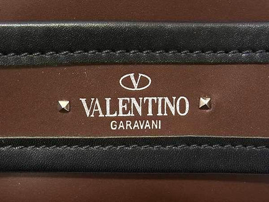 VALENTINO GARAVANI ヴァレンティノ ガラヴァーニ バッグ ロックスタッズ トートバッグ - ブラウン系 レザー レディース ポーチ付き 美品