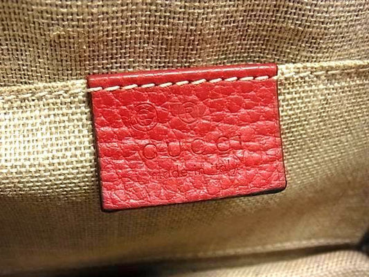 GUCCI グッチ バッグ インターロッキングG チェーン ショルダーバッグ 510304 レッド系 レザー レディース ゴールド金具 美品