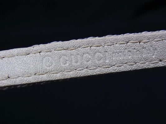 GUCCI グッチ ブレスレット チャリティー ブレス LOVES YOU 282572 ホワイト レッド レザー×キャンバス ユニセックス