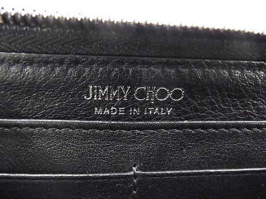 JIMMY CHOO ジミーチュウ 財布 カーナビー ブラック レザー レディース スタースタッズ ラウンドファスナー 長財布