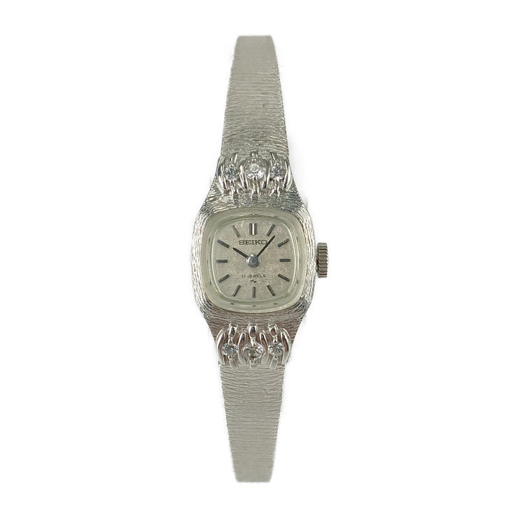 SEIKO セイコー 腕時計 21石 手巻き 2針 11-3440 シルバー ステンレス 6Pダイヤモンド レディース ヴィンテージ 1960年代