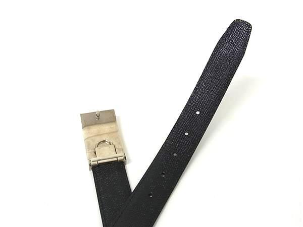 BVLGARI ブルガリ ベルト ブラック レザー メンズ シルバー金具