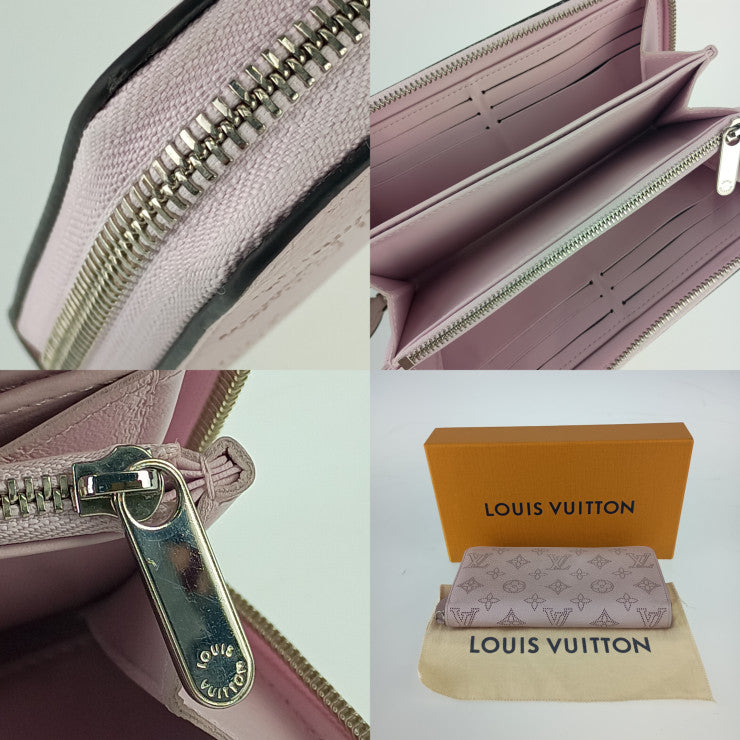 美品 LOUIS VUITTON ルイヴィトン 長財布 ジッピーウォレット M81426 ギモーヴ ピンク系 シルバー金具 マヒナ・カーフレザー レディース モノグラム ラウンドファスナー