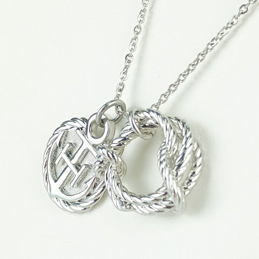 美品 HERMES エルメス ネックレス コルタージュ ロープ - シルバー メタル ユニセックス ペンダント 碇 コルダージュ