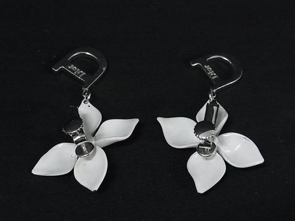 DIOR ディオール イヤリング チョーカー - - シルバー ホワイト メタル レディース フラワー 2点セット