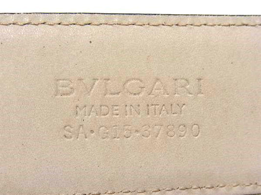 BVLGARI ブルガリ ベルト ブルガリブルガリ 37890 ブラック レザー ユニセックス ロゴ ラウンドバックル シルバー金具