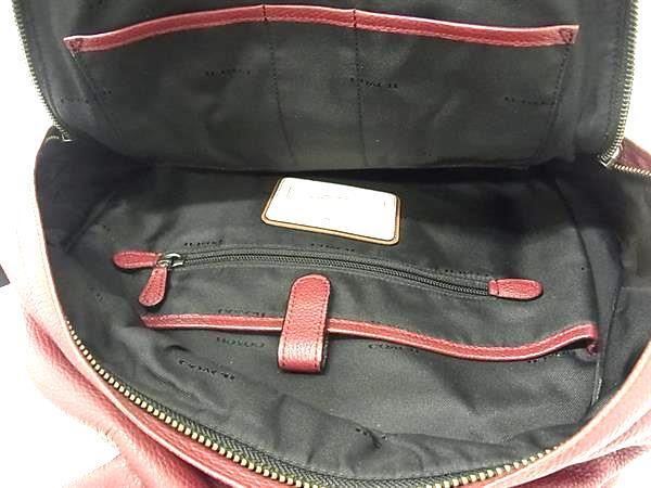 COACH コーチ リュックサック ヴァーシティー ストライプ 72313 ボルドー ホワイト ブラック レザー ユニセックス 美品