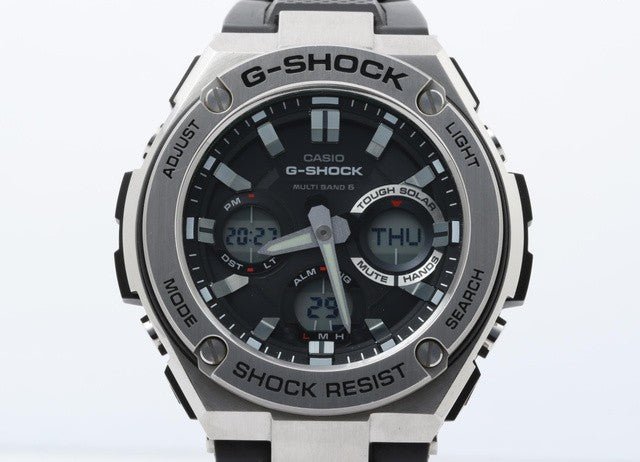 CASIO カシオ 腕時計 G-SHOCK Gスチール GST-W100シリーズ GST-W110-1AJF シルバー ブラック 樹脂/SS メンズ ソーラー電波 アナデジ