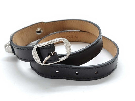 BALENCIAGA バレンシアガ ブレスレット ジャイアント 236345 ブラック レザー ユニセックス シルバー金具