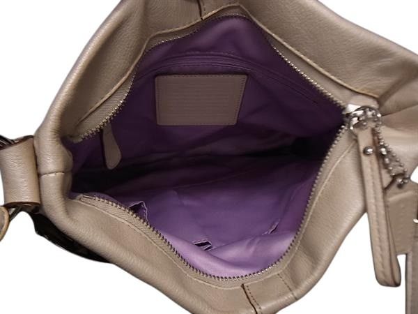 COACH コーチ ショルダーバッグ ダッフル F16514 ライトベージュ レザー レディース 美品