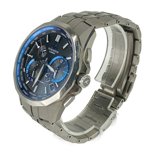 CASIO カシオ 腕時計 オシアナス マンタ OCW-S2400-1AJF シルバー ブルー ブラック文字盤 チタン メンズ ソーラー電波