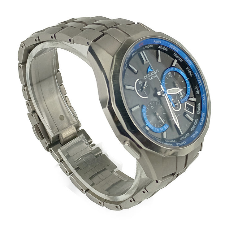 CASIO カシオ 腕時計 オシアナス マンタ OCW-S2400-1AJF シルバー ブルー ブラック文字盤 チタン メンズ ソーラー電波