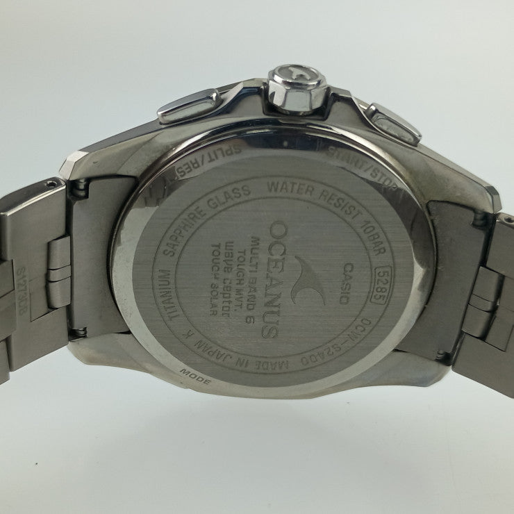 CASIO カシオ 腕時計 オシアナス マンタ OCW-S2400-1AJF シルバー ブルー ブラック文字盤 チタン メンズ ソーラー電波