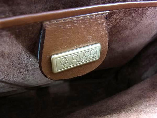GUCCI グッチ バッグ オールドグッチ ショルダーバッグ 001 109 1314 ブラウン レザー×リザード レディース ゴールド金具 美品