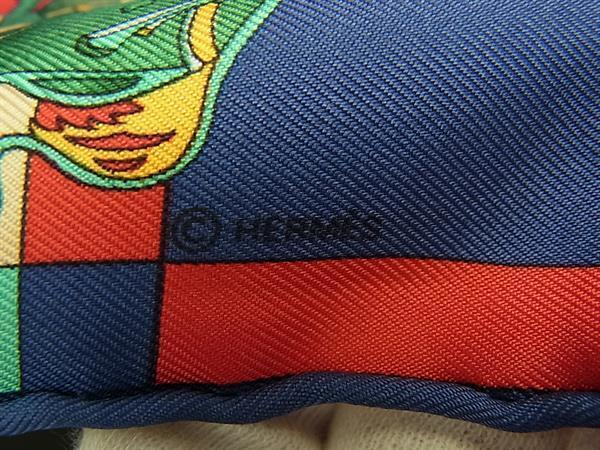 HERMES エルメス スカーフ プチカレ レッド系×マルチカラー シルク100% レディース 超美品