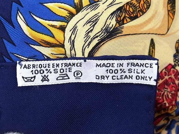 HERMES エルメス スカーフ カレ90 マルチカラー シルク100% レディース LE ROY SOLEIL 太陽王 美品
