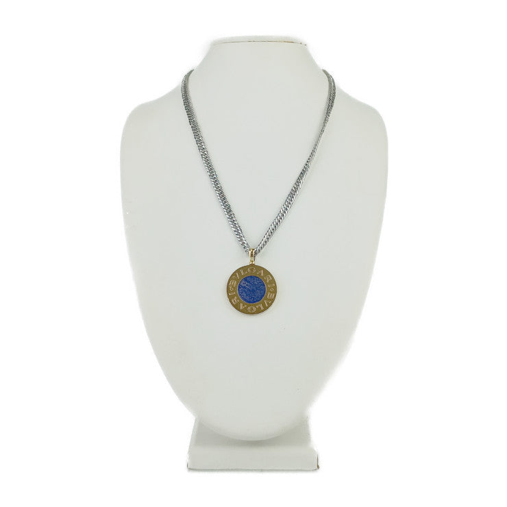 BVLGARI ブルガリ ネックレス ブルガリブルガリ イエロー シルバー ネイビー ブラック K18 ステンレス ラピスラズリ オニキス ユニセックス ペンダント