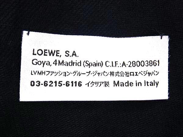 LOEWE ロエベ ストール アナグラム ネイビー系 ウール62% シルク28% カシミヤ10% レディース 美品