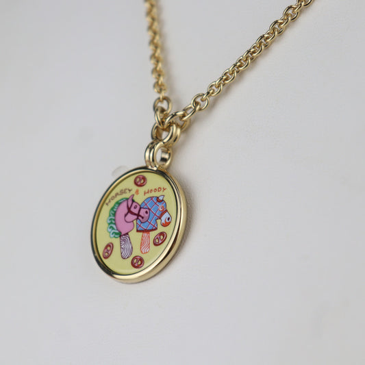 新品未使用展示品 HERMES エルメス メダイユ ファニー アイスクリーム PM ネックレス H984411F パラディウム ゴールド マルチカラー ペンダント