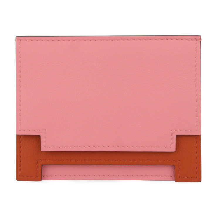 新品未使用展示品 HERMES エルメス ミュルチプリ カードケース - ヴォースイフト ピンク系 ブラウン系 名刺入れ パスケース Y刻印