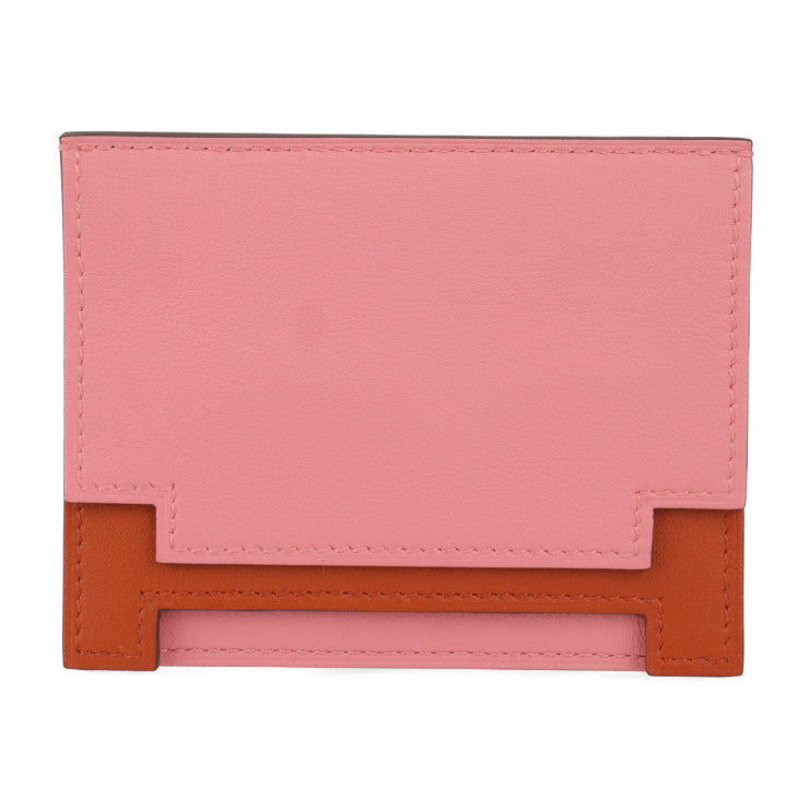 新品未使用展示品 HERMES エルメス ミュルチプリ カードケース - ヴォースイフト ピンク系 ブラウン系 名刺入れ パスケース Y刻印