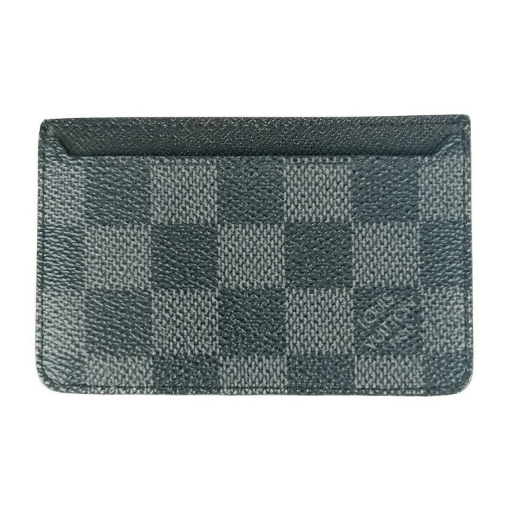 Beautiful Louis Vuitton Card Case Neo Porto Carte N62666 Grey Black Damier Graphite Canvas Calf Leather Men's Business Card Holder
