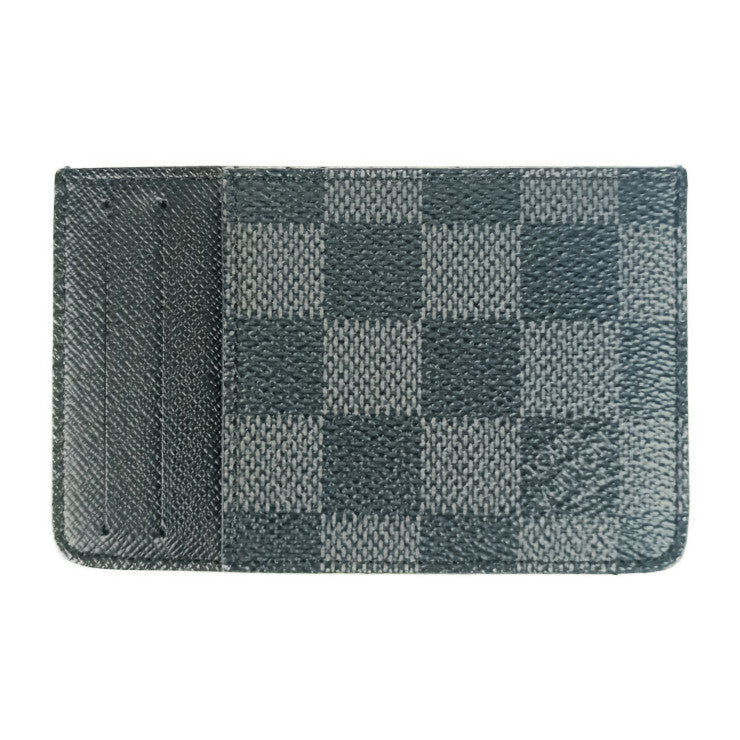 Beautiful Louis Vuitton Card Case Neo Porto Carte N62666 Grey Black Damier Graphite Canvas Calf Leather Men's Business Card Holder