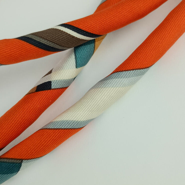 美品 HERMES エルメス チョーカー プティアッシュ - オレンジ系 シルク レディース ネックレス