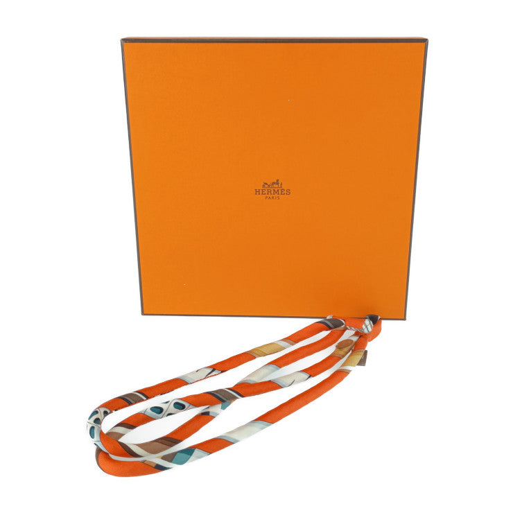 美品 HERMES エルメス チョーカー プティアッシュ - オレンジ系 シルク レディース ネックレス