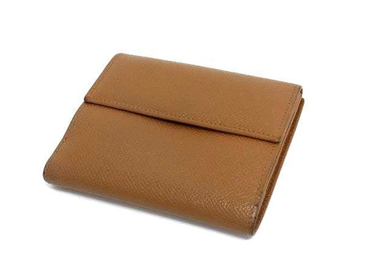 BVLGARI ブルガリ 財布 ブルガリブルガリ - ブラウン レザー ユニセックス Wホック 二つ折り財布 ゴールド金具