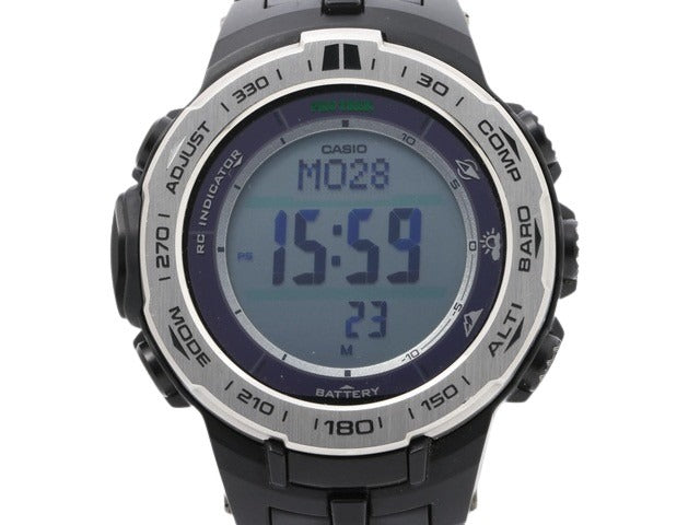 CASIO カシオ 腕時計 プロトレック PRW-3100 シルバー ブラック デジタル文字盤 ステンレス 樹脂 メンズ デジタル 電波ソーラー