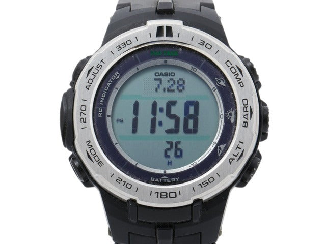 CASIO カシオ 腕時計 プロトレック PRW-3100 シルバー ブラック デジタル文字盤 ステンレス 樹脂 メンズ デジタル 電波ソーラー