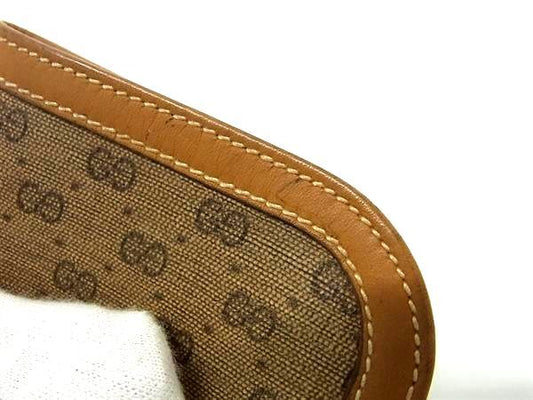 GUCCI グッチ 眼鏡ケース オールドグッチ マイクロGG インターロッキングG メガネケース ブラウン系 PVC レザー ユニセックス ヴィンテージ 美品
