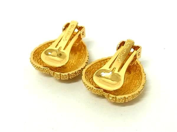 Christian Dior クリスチャン ディオール イヤーアクセサリー クリップ式 ハートイヤリング ゴールド メタル レディース ヴィンテージ 美品