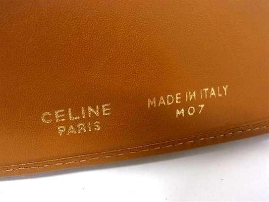 CELINE セリーヌ 財布 マカダム がま口 長財布 ブラウン系 PVC レザー レディース ゴールド金具 美品