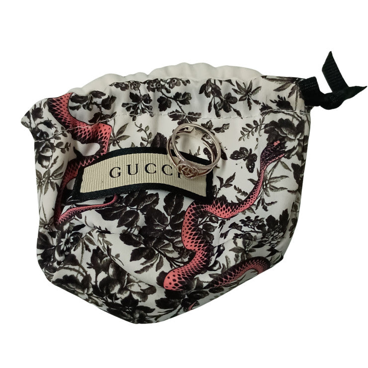 GUCCI グッチ 指輪 インターロッキングG スリム オープン バンド リング 298036 シルバー Ag925 レディース