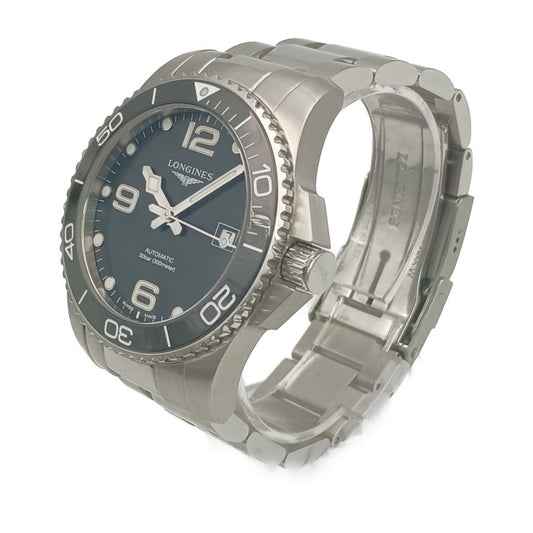 超美品 LONGINES ロンジン 腕時計 ハイドロコンクエスト L3.781.4.56.6 シルバー ブラック文字盤 ステンレス メンズ 自動巻 30気圧防水