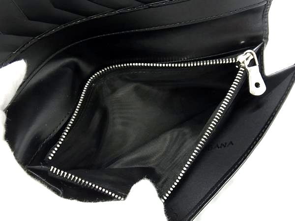 DOLCE&GABBANA ドルチェ&ガッバーナ 財布 - - ブラック レザー メンズ 二つ折り長財布 美品