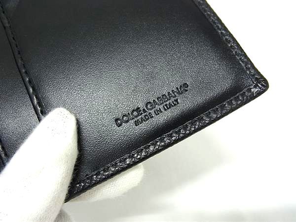 DOLCE&GABBANA ドルチェ&ガッバーナ 財布 - - ブラック レザー メンズ 二つ折り長財布 美品