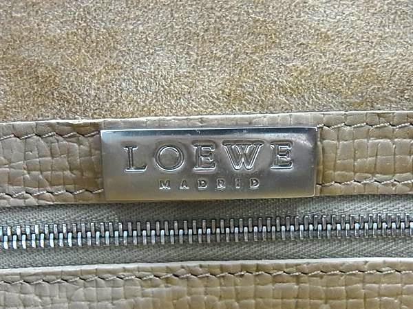 LOEWE ロエベ バッグ ハンドバッグ - ベージュ系 レザー レディース シルバー金具 美品