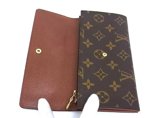 LOUIS VUITTON ルイヴィトン 長財布 モノグラム ポシェット ポルトモネクレディ M61723 ブラウン PVC レザー ユニセックス ゴールド金具
