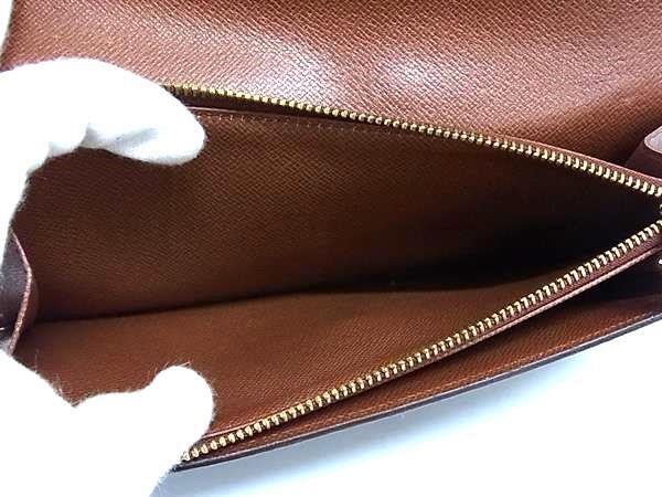 LOUIS VUITTON ルイヴィトン 長財布 モノグラム ポシェット ポルトモネクレディ M61723 ブラウン PVC レザー ユニセックス ゴールド金具