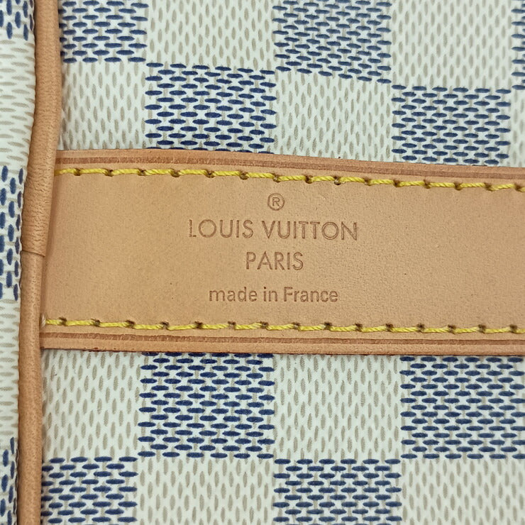 LOUIS VUITTON ルイヴィトン ボストンバッグ ダミエ アズール キーポル バンドリエール 55 N41429 ホワイト系 PVC レザー ユニセックス 2WAY ショルダーバッグ 超美品