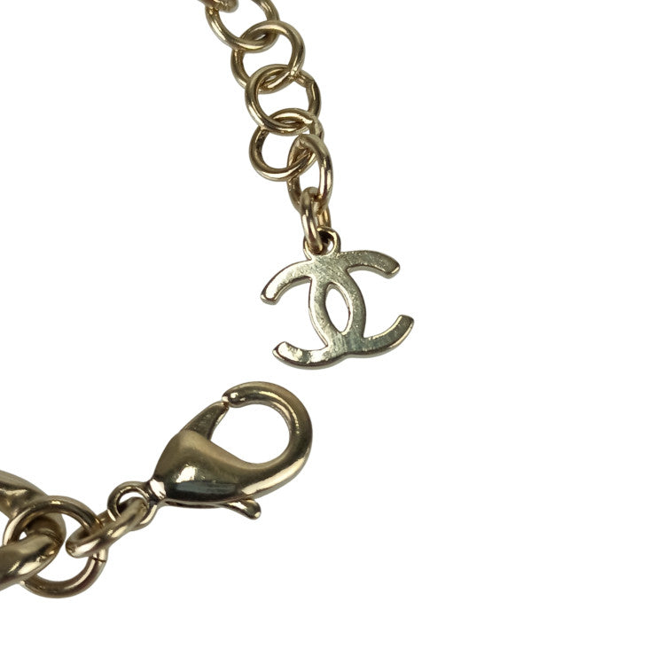 CHANEL シャネル リストウェア ココマーク チェーン ブレスレット ゴールド メタル ラインストーン レディース C23 C 美品