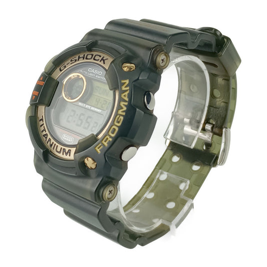 CASIO G-SHOCK Frogman DW-9902GWC-8JR Watch, Black, Gold, Silver, Gray Dial, Titanium, Resin, Men's, Diver's, Digital, World Coral Reef Conservation Association Official Model