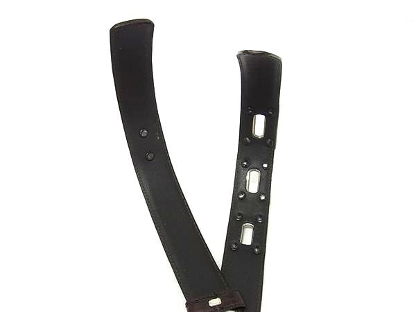 GIANNI VERSACE ジャンニ ヴェルサーチェ ベルト - - ブラウン クロコダイル型押しレザー ユニセックス メデューサ シルバー金具